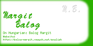 margit balog business card